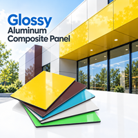 Panneau composite en aluminium brillant de 1220x2440 mm bleu pour panneaux muraux découpés sur mesure
