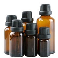 Flacon compte-gouttes rond en verre ambré vide de 5 ml à 200 ml avec bulbe en caoutchouc noir pour huiles essentielles, sérums et cosmétiques – Vente en gros