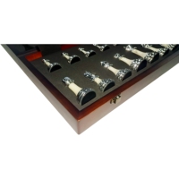 Prix de gros usine pour la vente : Échiquier magnétique pliable de luxe avec poignée, ensemble d'échecs portable en bois de luxe