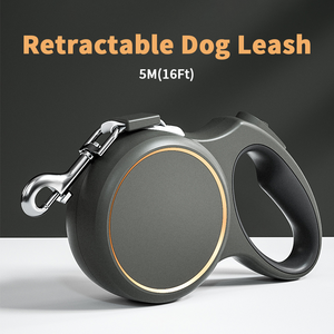 Guinzaglio retrattile per cani da 16 piedi nastro in Nylon resistente antiscivolo impugnatura con una sola mano blocco pausa freno - Product Image 4