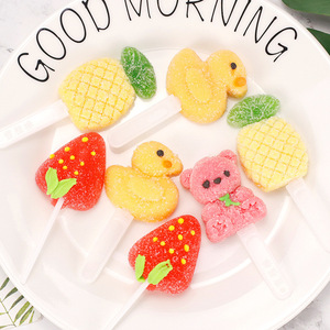 Karikatür lolipop küçük sarı ördek yumuşak meyve şekeri çilek ayı çocuk aperatifler kaplı Internet ünlü toptan - Product Image 2