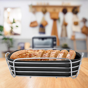 Superior Baguette Wire Bakery Rack cestino per il pane ovale <span class=keywords><strong>in</strong></span> <span class=keywords><strong>metallo</strong></span> Mini lungo cestino per il pane <span class=keywords><strong>in</strong></span> acciaio inossidabile con fodera <span class=keywords><strong>in</strong></span> tela lavabile - Product Image 2