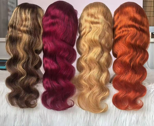 Nueva <span class=keywords><strong>Peluca</strong></span> de Cabello Humano con Frente de Encaje sin Pegamento, Color Rojizo Ondulado, Precio Bajo, Venta al por Mayor - Product Image 2