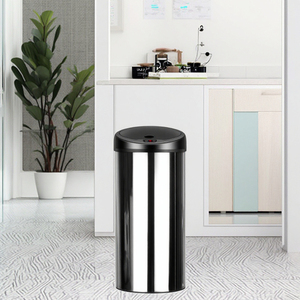 <span class=keywords><strong>Cubo</strong></span> de <span class=keywords><strong>Basura</strong></span> Redondo de <span class=keywords><strong>Acero</strong></span> <span class=keywords><strong>Inoxidable</strong></span> de <span class=keywords><strong>50</strong></span> <span class=keywords><strong>Litros</strong></span> (13 Galones) con Sensor, Contenedor de Residuos para Cocina y Oficina con Tapa para Bolsas de <span class=keywords><strong>Basura</strong></span> - Product Image 2