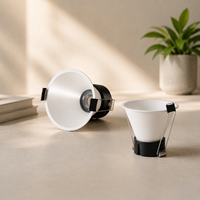 Spot encastré LED COB anti-éblouissement à coupelle profonde, blanc moderne, 3 pouces, 5CCT, 1320lm, direct usine, pour hôtels et salles d'exposition