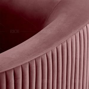 Canapé de repos moderne à 3 places, canapé de luxe confortable en tissu et velours rose, design moderne - Product Image 5