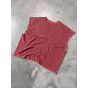 เสื้อกล้ามครอปท็อปคอกลมผู้ชาย FOXA ผ้าฝ้าย 100% สไตล์วินเทจ - Product Image 2