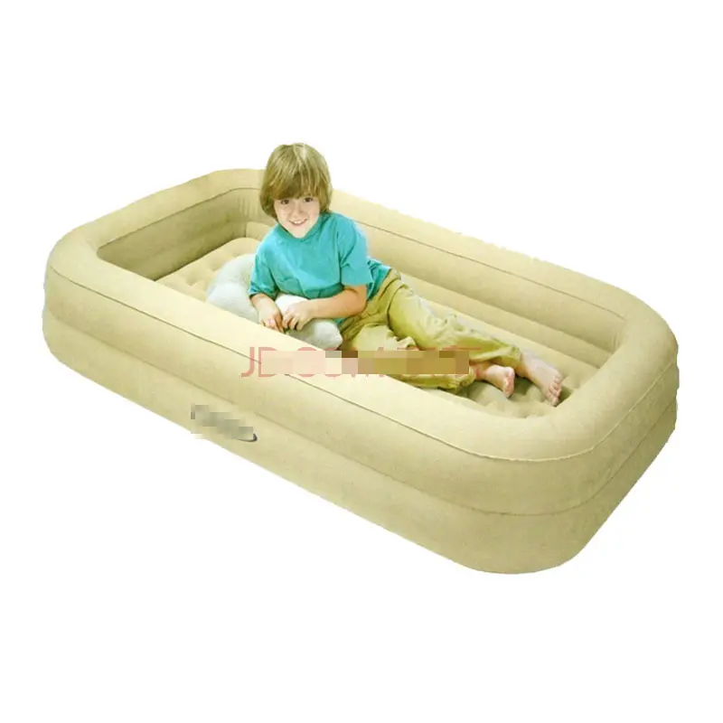 Flocked inflatable mattress for children baby inflatable kids bed baby care flocked single air bed with borders protection