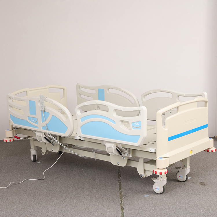 Muebles de hospital Equipo de cama plegable para pacientes Cama de hospital eléctrica giratoria de cinco funciones para cuidados de salud