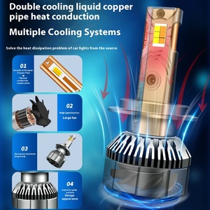 Nuova Generazione Fari <span class=keywords><strong>LED</strong></span> <span class=keywords><strong>H7</strong></span> Super Luminosi <span class=keywords><strong>55W</strong></span> 6000K Doppio Tubo in Rame Tricolore 12V Lampadina Laser 8500lm Abbaglianti/Anabbaglianti per - Product Image 3