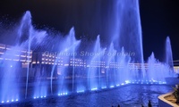 Fuente de Agua para Exteriores de Acero Inoxidable de Alta Calidad de 100 m con Luces RGB Sincronizadas, Proyecto EPC Kuwait