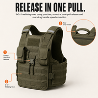 Gilet tactique modulaire d'entraînement pour hommes, porte-plaques lesté 40 LB avec poches pour plaques 10x12, MOLLE et hydratation 2L