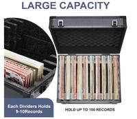 Boîte de rangement pour disques vinyles en aluminium pouvant contenir 100 disques Albums de valeur pour la collection de disques 7/10/12 pouces
