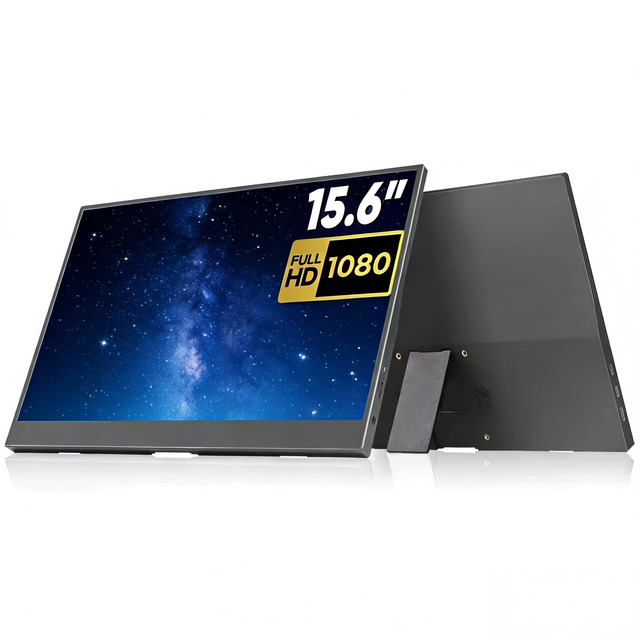 15.6" Touch IPS Portable Monitor 1920x1080 FHD 60Hz Ultra Slim Design Built-in Speakers Foldable Stand for Home Office Gaming