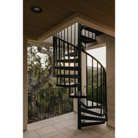 Escalier hélicoïdal en acier commercial de haute qualité pour intérieur, escalier en spirale métallique, escalier courbé en bois massif