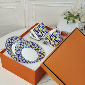 Energetic European 2-Cup and 2-Saucers Eco-Friendly Ceramic <b>Set</b> <b>Bone</b> <b>China</b> Gift Box Home Decor for Afternoon <b>Tea</b> for Giveaways - Product Image 5
