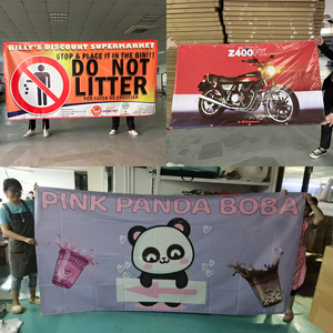 ป้ายโฆษณาโพลีเอสเตอร์พิมพ์ลายตามสั่ง สีทึ<span class=keywords><strong>บ</strong></span> กันน้ำ ทนรั<span class=keywords><strong>ง</strong></span>สียูวี พร้อมห่ว<span class=keywords><strong>ง</strong></span>ตาไก่-พกพาสะดวก - Product Image 2