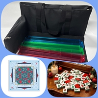 Jeu de Mahjong américain de luxe moderne en acrylique et caoutchouc avec 160 tuiles, tapis de table pliable et sac de transport pour divertissement familial