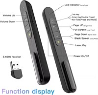 2.4GHz Sans Fil 10m Portée PowerPoint Présentateur Clicker Télécommande Flip Pen Pointeur Portable Laser PPT Contrôleur