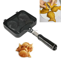 Machine à gaufres Taiyaki en forme de poisson double, 2 cavités, antiadhésive - NicoSeeWonder