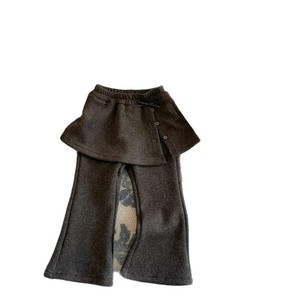 Fleece-<b>Lined</b> Flare <b>Pants</b> For Girls Gray Dark Gray One Piece Solid Color Cotton Winter Casual Skirt <b>Pants</b> Baby Bottoms - Product Image 5