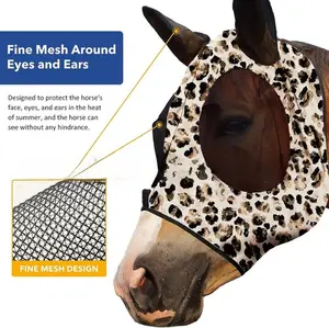 Horse racing equipment Breathable Mosquito bite protection leopard print horse hood other horse products