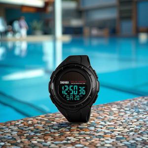 Orologio Sportivo Multifunzione con Alimentazione Solare, IP68, Display TFT, Sveglia, Impermeabile 50m, Unisex, Cinturino in Silicone, Ora Mondiale - Product Image 4