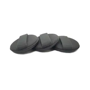 PINKDETAIL Strap Foam Applicator Round Shape Foam Wax Applicator Pads With Elastic Hand Strap Black Car Wax Applicator