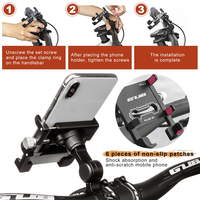 Support de téléphone portable universel, flexible, étanche, résistant aux chocs, rotatif à 360°, en alliage d'aluminium, stabilité renforcée, pour téléphones de 4 à 7,2 pouces