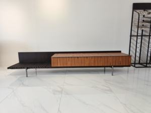 Modern lüks TV dolabı basit tasarım ev Villa TV medya kabine ceviz ahşap oturma odası TV standı - Product Image 2