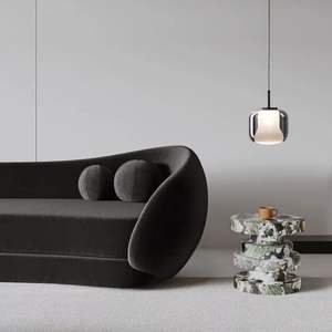 Luminaire <span class=keywords><strong>suspendu</strong></span> en verre à double couche de style italien, luxe léger, design de chambre à coucher, art nordique, éclairage de restaurant, bar - Product Image 2