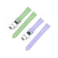 Bracelet de montre en caoutchouc fluoré coloré FKM 14mm 15mm 16mm 17mm 18mm avec boucle papillon pour femmes, bracelet de remplacement pour Longines et Cartier