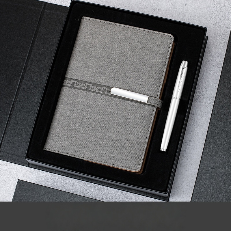 Two-piece set (long notebook + signature book) Gray