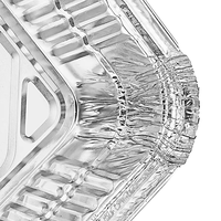 Boîtes à lunch jetables en aluminium R14548H de 420 ml avec couvercle, conteneur pour la restauration rapide, forme rectangulaire, 1000 pièces