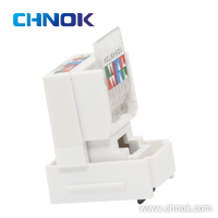 Connecteur Keystone RJ45 UTP Cat6 8P8C T568A/B blanc de type 128, module de connecteur à 90 degrés - DP-KJ-8214