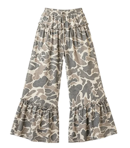 <span class=keywords><strong>Pantaloni</strong></span> <span class=keywords><strong>a</strong></span> Zampa Larghi da Donna con Stampa Camouflage, Vita Elastica, Stile Casual Boho, <span class=keywords><strong>Pantaloni</strong></span> <span class=keywords><strong>Palazzo</strong></span> - Product Image 3