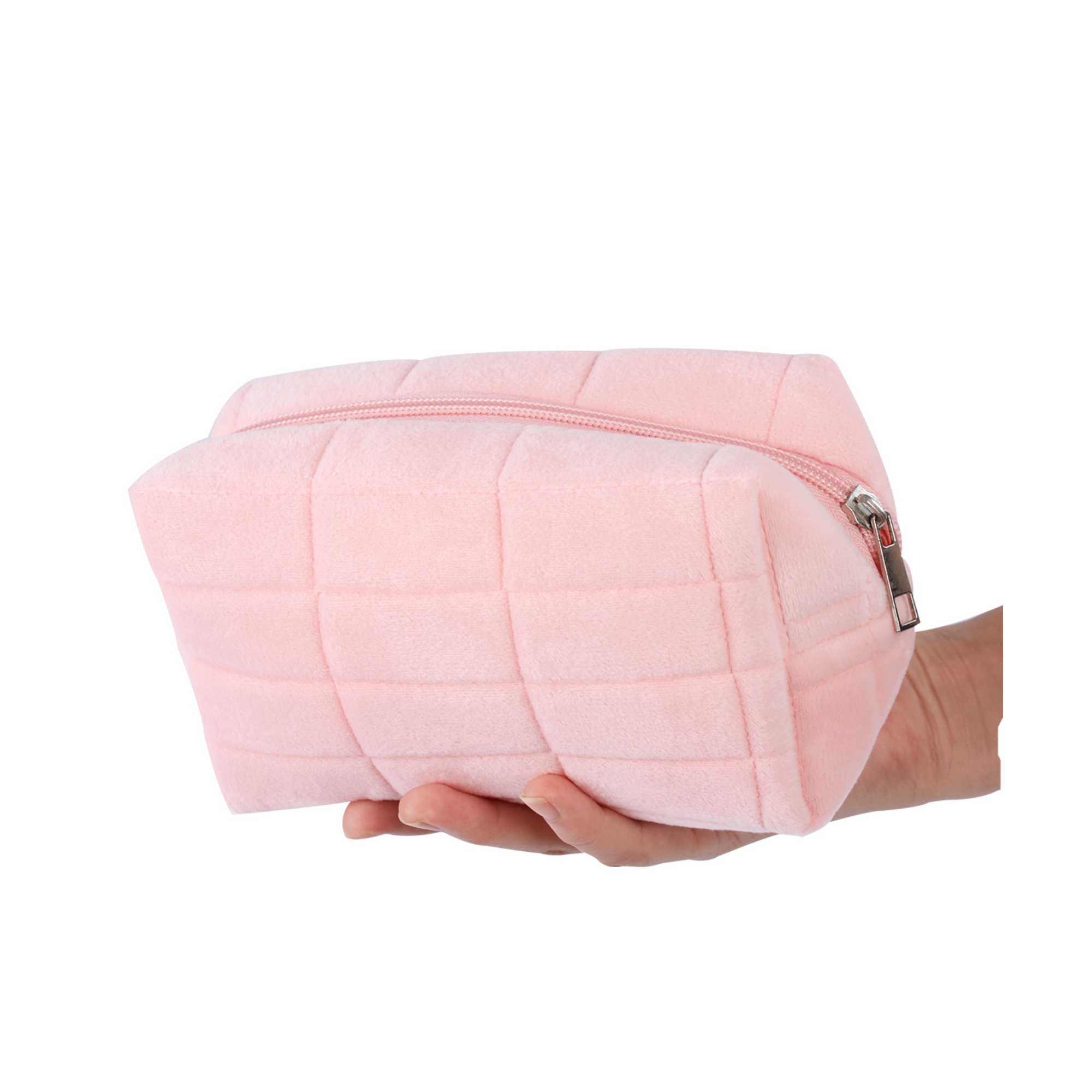 Velvet Quilted Cosmetic Bag