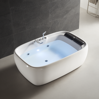 Baignoire de massage Whirlpool de luxe moderne en acrylique, avec cascade, bulles d'air, 30 jets, contrôle par ordinateur et éclairage LED – Vente chaude directe usine