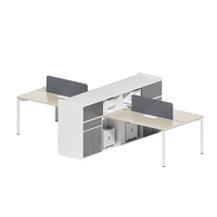 Bureau modulaire moderne pour 4 personnes, design autoportant, extensible, en métal, idéal pour l'école, l'hôtel et le bureau - Vente en gros usine