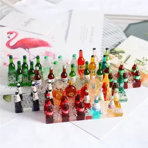 Sıcak satış Nordic Ins minyatür şarap bira içecek şişesi buzdolabı Dollhouse gıda simülasyon mutfak oyuncak masaüstü dekorasyon