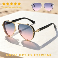 Lunettes de soleil vintage style pilote classiques à double pont surdimensionnées avec verres dégradés pour hommes et femmes – Vente en gros fabricant