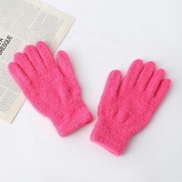 Niedliche Verdickte Flauschige Handschuhe Kältebeständig Einfarbig Fünf-Finger-Handschuhe Warm Winddicht Nerzvelours-Handschuhe Winter