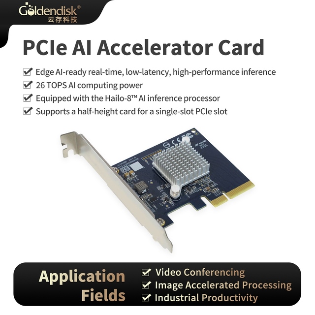 PCIe Gen3 AI Accelerator 26 TOPS for Embedded Systems Made in China & Guatemala