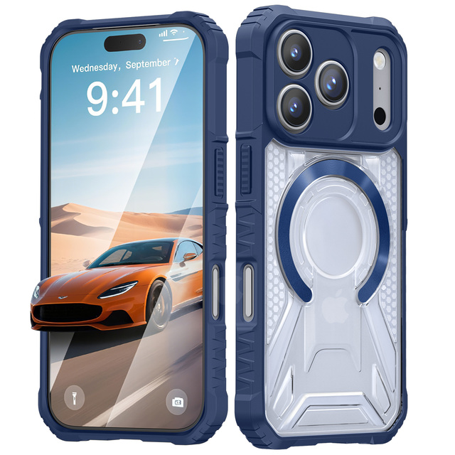 High Quality 2-in-1 TPU+PC Luxury Design Magnetic Shockproof Anti-Fingerprint Mobile Phone Cases for iPhone 17/17 Air/17 Pro Max
