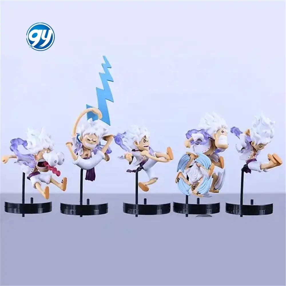 GY Figuras de 11cm 5 Stil Anime ein Stück Nika Ruffy Figur Q Version Neuankömmling Mini Lustige Figur Anime Modell Ornamente