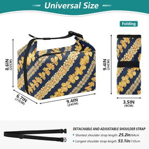 Sac isotherme pour déjeuner Aloha Collection Hawaiian Puakenikeni Leis Print, réutilisable, avec bandoulière amovible - Product Image 2