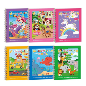 Libro de Dibujo con Agua para Niños, Bloc de Dibujo sin Manchas, Libro de Pegatinas, Papel que Revela el Color, Juguete para Bebés (Versión en Inglés) - Product Image 1