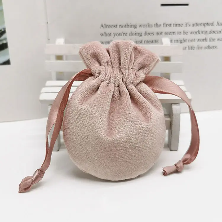Benutzer definierte Luxus Samt Schmuck beutel Staubbeutel mit Logo gedruckt Samt Kordel zug Verpackung Taschen mit Schnur