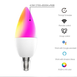 หลอดไฟอัจฉริยะ Smart Life รุ่นวินเทจ สีสันสดใส 5W E14 4000K WiFi RGBW หลอดไฟ LED อัจฉริยะ Tuya Wifi 5W RGBCW ใช้ไฟ AC ควบคุมผ่านแอป - Product Image 2