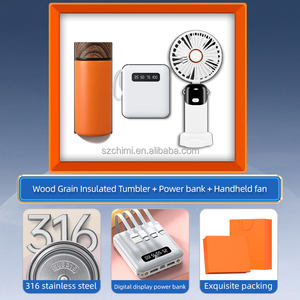 特惠炎热夏季婚礼纪念品促销礼品杯电源银行可折叠风扇礼品套装 - Product Image 2